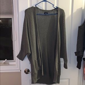 grey cardigan